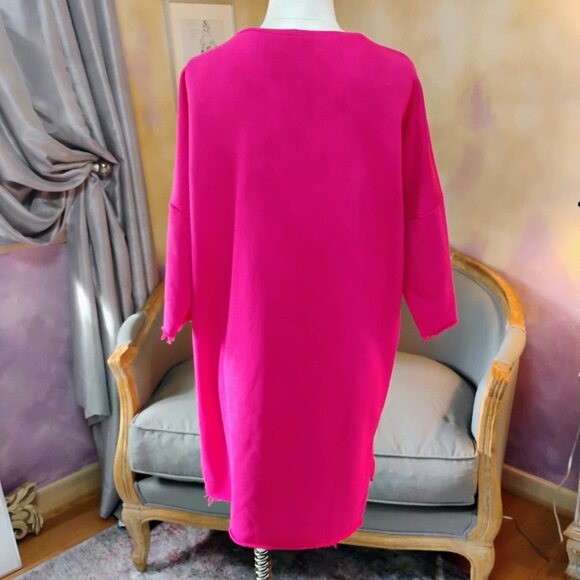 Hot pink sweatshirt tunic with statement tulle, size L - Picture 7 of 10